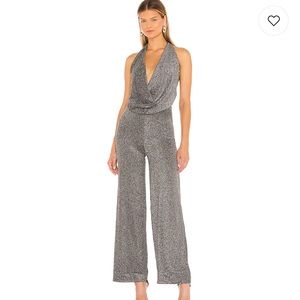 Superdown black metallic jumpsuit